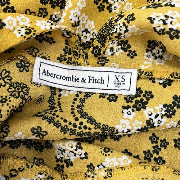 Abercrombie & Fitch Gold Floral Blouse Size XS - Picture 5 of 6